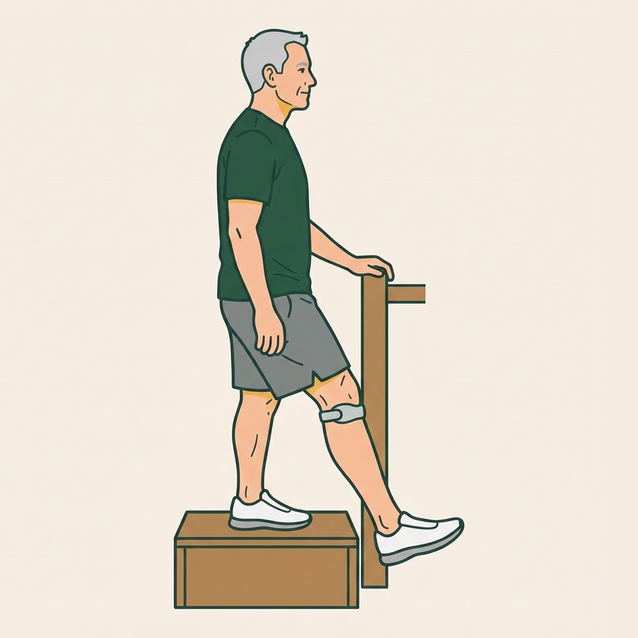 Slow step-down from a stair